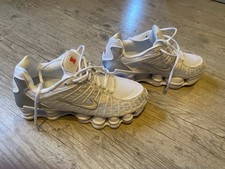 Nike SHOX TL - Sneaker low - white/metallic silver/max orange