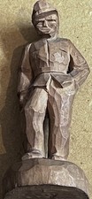 Soldat Wehrmacht geschnitzt Holzfigur, Wk 2. WW2 Grabenarbeit, 