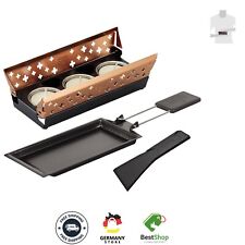 Romantisches Raclette für zwei - Antihaft-Grill Pfännchen und Teelicht-Rechaud