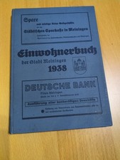 Einwohnerbuch Adressbuch der Stadt Meiningen mit Stadtplan 1938 Thüringen