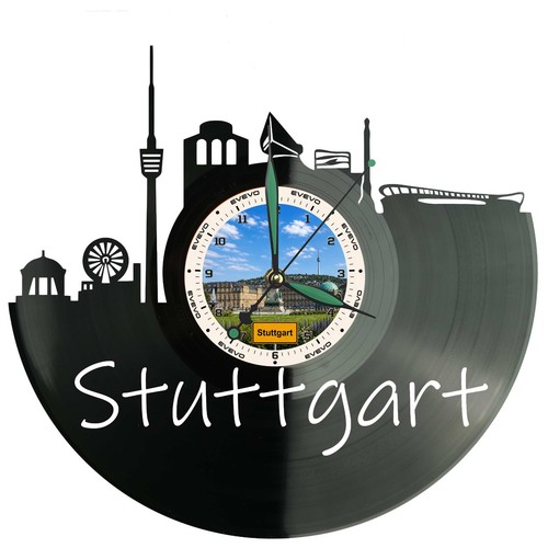 Stuttgart wanduhr skyline - stuttgart,
