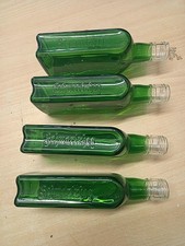 4 Grüne Flaschen leere Glasflaschen ohne Korken  Olivgrün Schnaps Saft Wein 