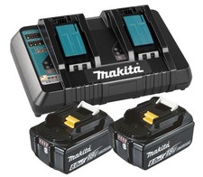 Makita Akku Kit Power Source Kit 1 x Doppelladegerät DC18RD 2 x Akku 6,0 Ah