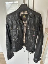 Belstaff Gangster Jacke Gewachste Baumwolle, Schwarz