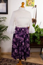 %SALE% Vintage orig 70er Rüschen Bluse romantisch weiß Spitze Stehkragen Boho 38