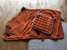 NEU Eskadron Set Abschwitzdecke Schabracke Platinum Orange DL L 145 Dressur