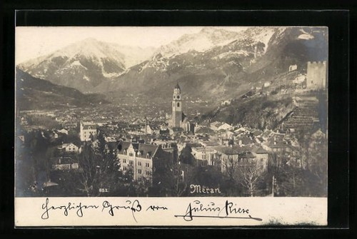 Ansichtskarte meran - ansichtskarte,