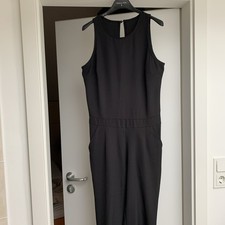DamenJumpsuit schwarz sportlich Elegant Overall Einteiler ärmellos Hosenanzug/xs