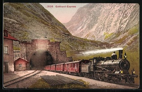 Zug vom gotthard - ak,