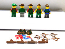 Lego Figur 5x Robin Hood Jäger Forestmann Zubehör Schild Waffe Vintage Set 43