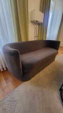 Samt Sofa Grau 3 Sitzer