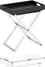 Joop! Beistelltisch 52/32/50 cm Schwarz, Chromfarben rechteckig. Gebraucht