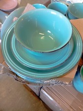 Geschirrset 4 Personen Keramik 16 Tele in kräftigen Blau