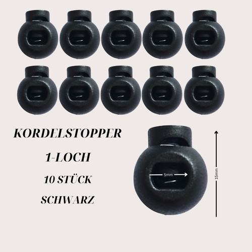 Kordelstopper loch - 10, 1-loch