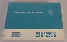 Betriebsanleitung Mercedes-Benz W111 Heckflosse 220 / 220 S Stand 03/1963