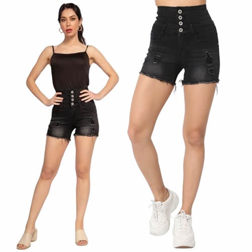 Damen high waist sommerhose - high,