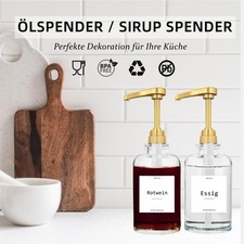 ☕ BIKALAN Kaffee Sirup Spender Set – 2x 500 ml Glas | Pumpspender inkl. Etikette