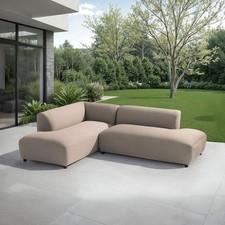 Outdoor-Sofa Gartensofa Terrassensofa gepolstert Beige