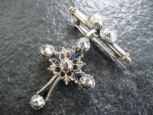 Brosche silber gold mit - gold,