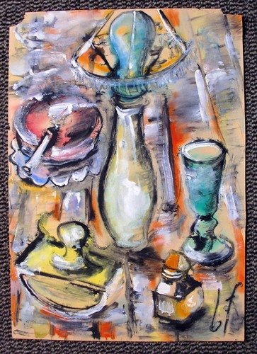 Aquarell tusche gemälde - /,
