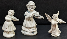 3 Miniaturen Porzellan Mädchen mit Geige Geigerinnen Geigenengel