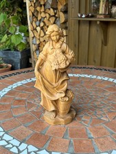 Figur Holz Schnitzerei Frau 30 cm. Grödnertal Deko , gebraucht