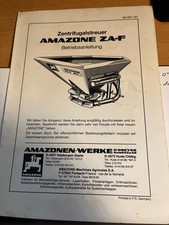 Betriebsanleitung Amazone Zentrifugalstreuer   ZA-F Ungebraucht