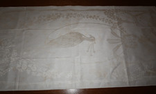 Leinen/HL Damast Handtuch-Pfau-Blumen-Tischläufer-Geschirrtuch-Neu/unb.