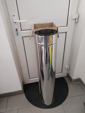 Edelstahlschornstein Längenelement Rohr doppelwandig DW 130 mm Ofen Kamin 0,6mm