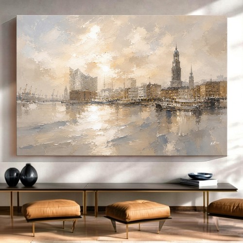 Hamburg skyline leinwand - hamburg,