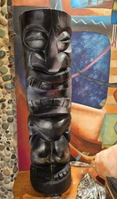 Totempfahl Statue Tiki Höhe  80 cm Totem Pole Wood Deco Little Big Horn