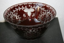 Kristall-Schale rubinrot