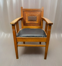 Armlehnstuhl Art Deco Antik Büro Massivholz Arts & Crafts Stil