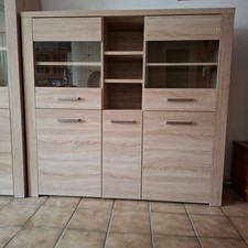 Kommode mit Vitrinenoptik in Sonomaeiche-Dekor