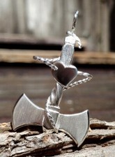 UNISEX Herren Anhänger 925 Silber Glaube Liebe Hoffnung - AXT - Kiodesign