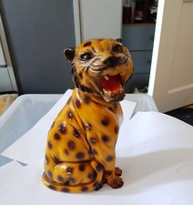 Keramikfigur Leopard 14 x 23cm Vintage