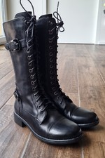 Damen Leder Schnürstiefel mit