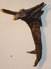 Antiker Wurzelkopf Holzgesicht