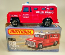 Matchbox Superfast Nr.69C Security Truck rot & weiß "Wells Fargo" in Box