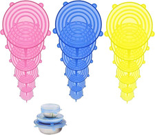 18x Dehnbare Silikondeckel Set