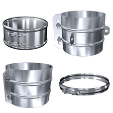 Edelstahlschornstein Klemmband doppelwandig schmal breit statisch Abspannschelle