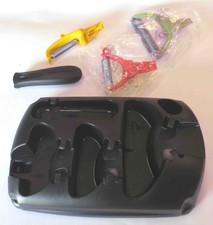 TUPPERWARE D227 Schäler Klick-System Griff 3 Aufsätze Klick Set Kartoffelschäler