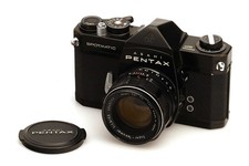 Asahi Pentax Spotmatic SP schwarz mit Super-Takumar 1:1.8 / 55mm - defekt !