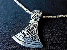 Wikinger Kette handgeschmied Anhänger Axt Wikingeraxt Mammenaxt 925 Silber