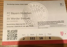 Sammler Ticket FC Bayern München - SV Werder Bremen (14.12.2019)