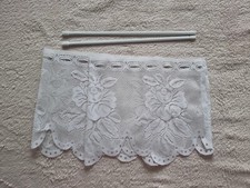 Set 2x Kurze Vorhänge Gardinen Weiß für Küche mit Stangen