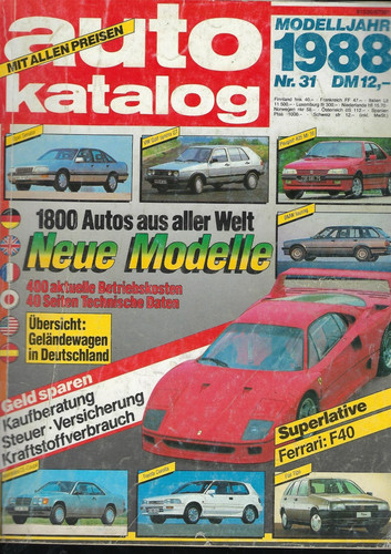 Auto katalog modelljahr 1988 - modelljahr,