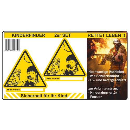 Kinderfinder 2er set aufkleber - kinderfinder,