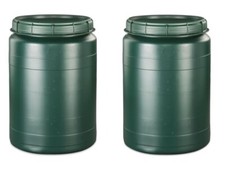 2 x 60 L Futtertonne, Tonne, Fass mit Schraubdeckel, Weithalsfass mit Drehdeckel