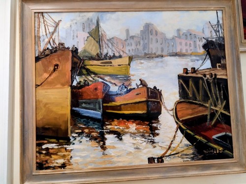Bootsszene ölgemälde - bootsszene,